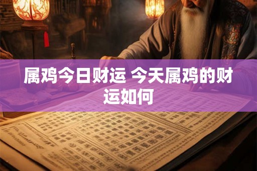 属鸡今日财运 今天属鸡的财运如何