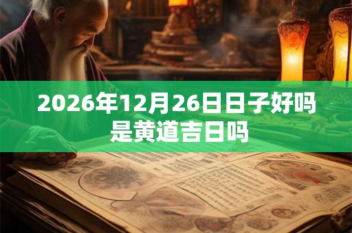 2026年12月26日日子好吗 是黄道吉日吗
