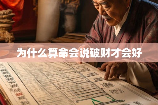 为什么算命会说破财才会好
