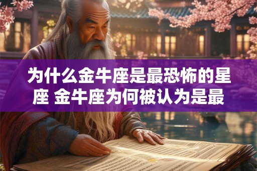 为什么金牛座是最恐怖的星座 金牛座为何被认为是最恐怖的星座