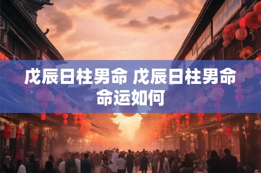戊辰日柱男命 戊辰日柱男命命运如何