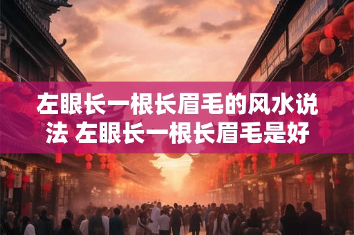 左眼长一根长眉毛的风水说法 左眼长一根长眉毛是好还是坏在风水学中有何说法