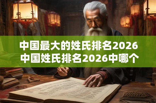中国最大的姓氏排名2026 中国姓氏排名2026中哪个姓氏最大