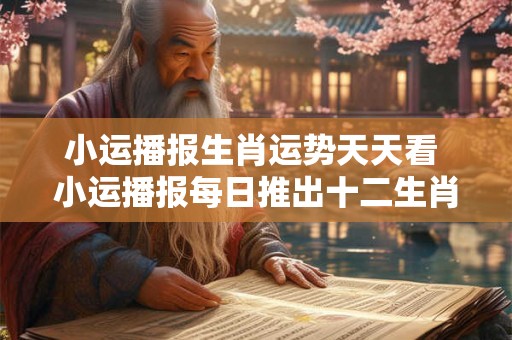 小运播报生肖运势天天看 小运播报每日推出十二生肖运势你看了吗