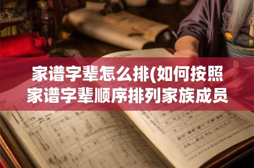 家谱字辈怎么排(如何按照家谱字辈顺序排列家族成员姓名)