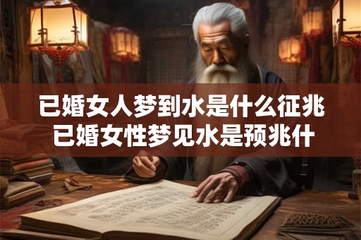 已婚女人梦到水是什么征兆 已婚女性梦见水是预兆什么 已婚女人梦到水是什么征兆 已婚女性梦见水是预兆什么