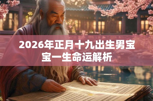 2026年正月十九出生男宝宝一生命运解析