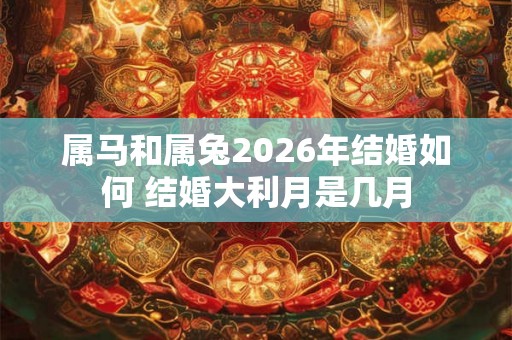 属马和属兔2026年结婚如何 结婚大利月是几月