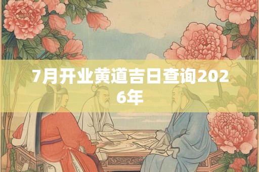 7月开业黄道吉日查询2026年