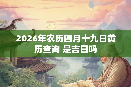 2026年农历四月十九日黄历查询 是吉日吗 2026年农历四月十九日黄历查询 是吉日吗