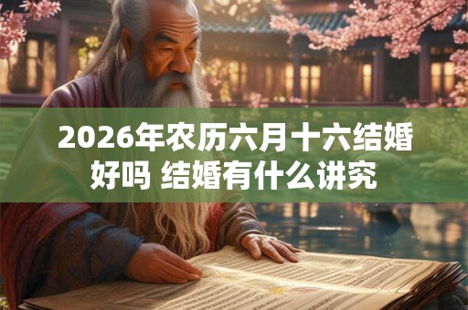 2026年农历六月十六结婚好吗 结婚有什么讲究
