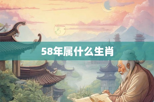 58年属什么生肖