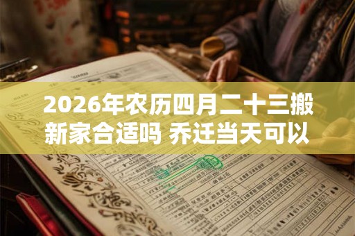 2026年农历四月二十三搬新家合适吗 乔迁当天可以同房吗