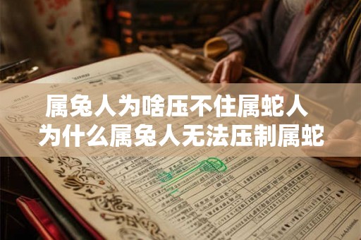属兔人为啥压不住属蛇人 为什么属兔人无法压制属蛇人