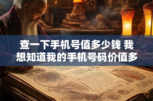 查一下手机号值多少钱 我想知道我的手机号码价值多少钱