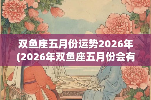 双鱼座五月份运势2026年(2026年双鱼座五月份会有什么样的运势变化？)