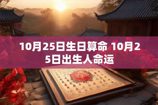 10月25日生日算命 10月25日出生人命运