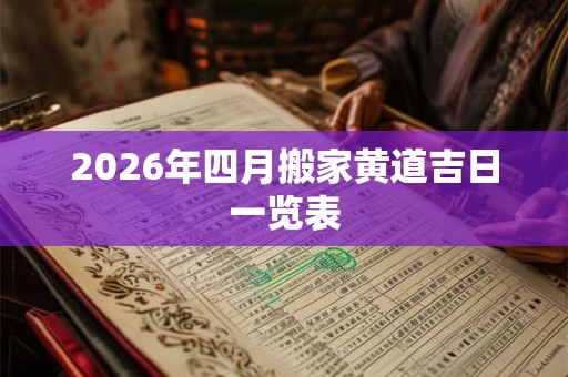 2026年四月搬家黄道吉日一览表 2026年四月搬家黄道吉日一览表