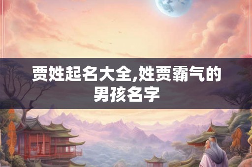 贾姓起名大全,姓贾霸气的男孩名字 贾姓起名大全,姓贾霸气的男孩名字
