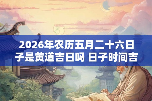 2026年农历五月二十六日子是黄道吉日吗 日子时间吉凶