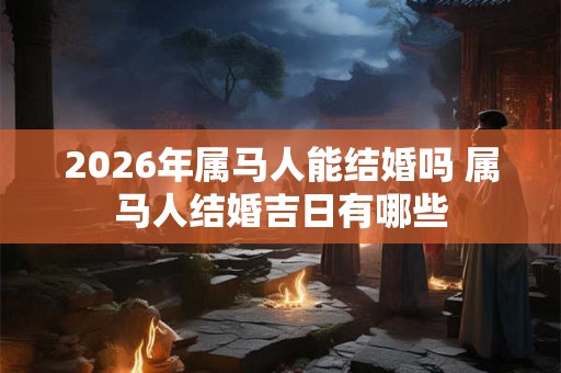 2026年属马人能结婚吗 属马人结婚吉日有哪些