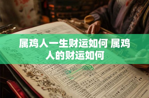 属鸡人一生财运如何 属鸡人的财运如何