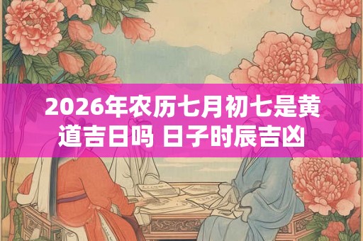2026年农历七月初七是黄道吉日吗 日子时辰吉凶