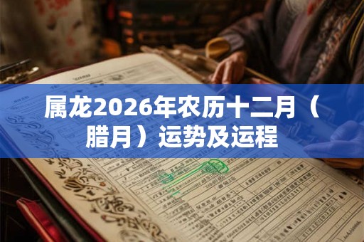 属龙2026年农历十二月(腊月)运势及运程 属龙2026年农历十二月(腊月)运势及运程