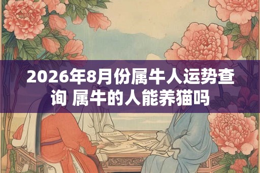 2026年8月份属牛人运势查询 属牛的人能养猫吗