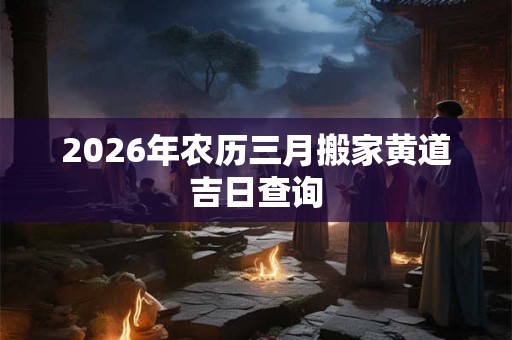 2026年农历三月搬家黄道吉日查询
