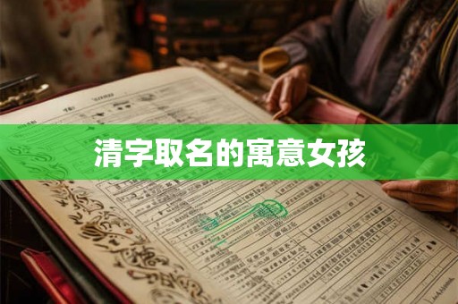 清字取名的寓意女孩 清字取名的寓意女孩