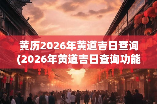 黄历2026年黄道吉日查询(2026年黄道吉日查询功能在哪里使用?) 黄历2026年黄道吉日查询(2026年黄道吉日查询功能在哪里使用?)