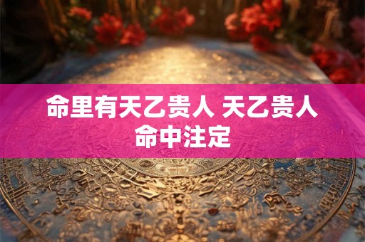 命里有天乙贵人 天乙贵人命中注定 命里有天乙贵人 天乙贵人命中注定
