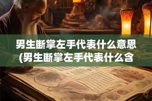 男生断掌左手代表什么意思(男生断掌左手代表什么含义？)