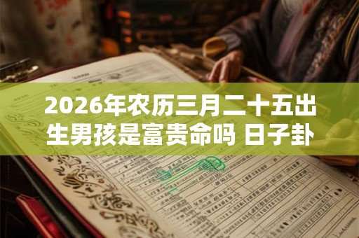 2026年农历三月二十五出生男孩是富贵命吗 日子卦象吉凶