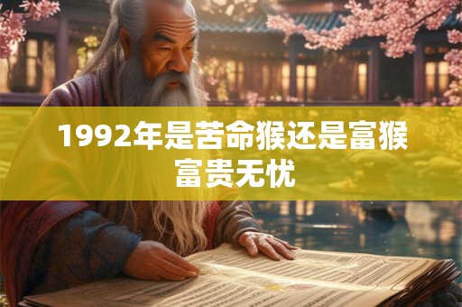 1992年是苦命猴还是富猴 富贵无忧