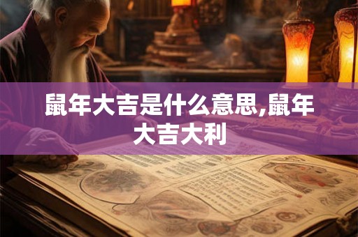 鼠年大吉是什么意思,鼠年大吉大利