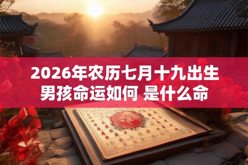 2026年农历七月十九出生男孩命运如何 是什么命