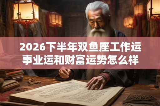 2026下半年双鱼座工作运事业运和财富运势怎么样