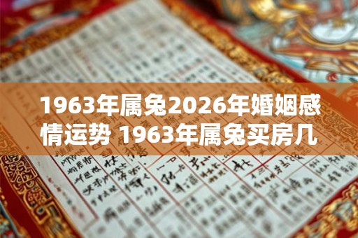 1963年属兔2026年婚姻感情运势 1963年属兔买房几层合适