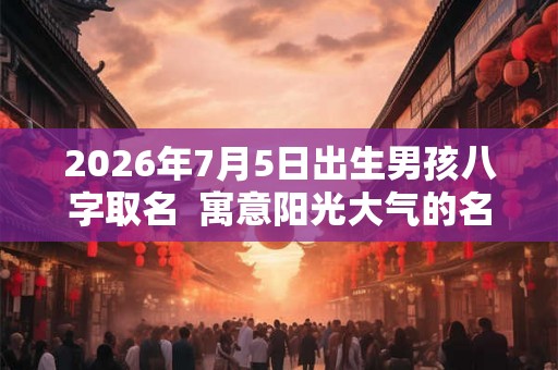 2026年7月5日出生男孩八字取名  寓意阳光大气的名字