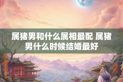 属猪男和什么属相最配 属猪男什么时候结婚最好