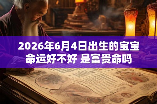 2026年6月4日出生的宝宝命运好不好 是富贵命吗