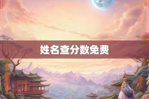 姓名查分数免费