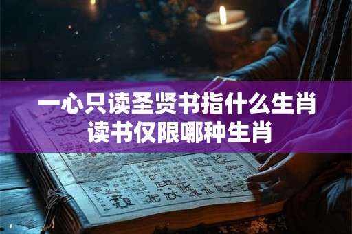 一心只读圣贤书指什么生肖 读书仅限哪种生肖