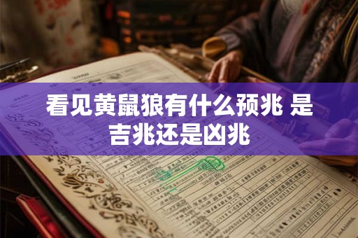 看见黄鼠狼有什么预兆 是吉兆还是凶兆 看见黄鼠狼有什么预兆 是吉兆还是凶兆