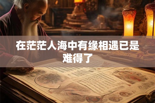 在茫茫人海中有缘相遇已是难得了