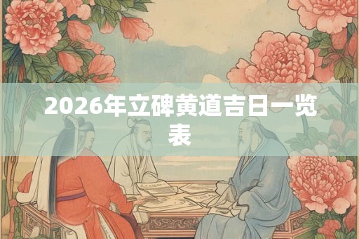 2026年立碑黄道吉日一览表