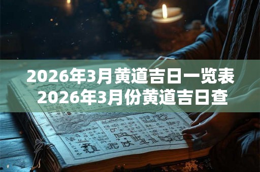 2026年3月黄道吉日一览表 2026年3月份黄道吉日查询
