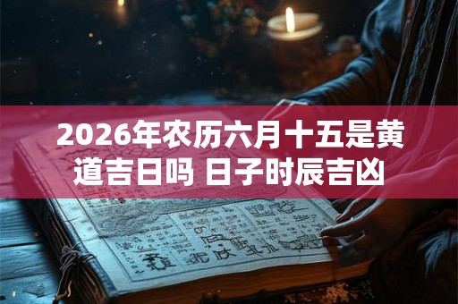 2026年农历六月十五是黄道吉日吗 日子时辰吉凶